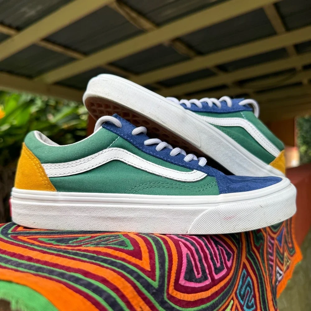 Vans Old Skool Yacht Club Suede Canvas‎ Sneakers Mens 4.5 Womens 6 Multi Color